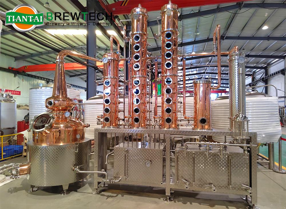 Tiantai Copper 1000L Pot Still: Elevating Vodka, Rum, and Whiskey Craftsmanship