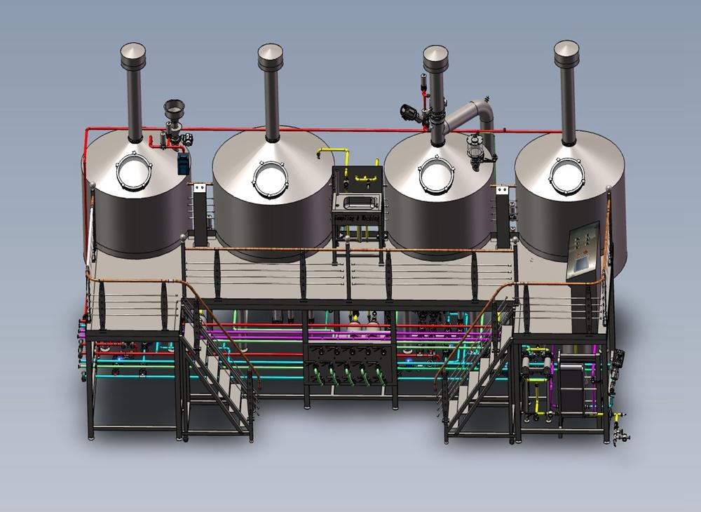 brewery design, craft brewery, brewery, fermentation tanks, brewing equipment, 3D renderings,  beer equipment, brewery equipment
