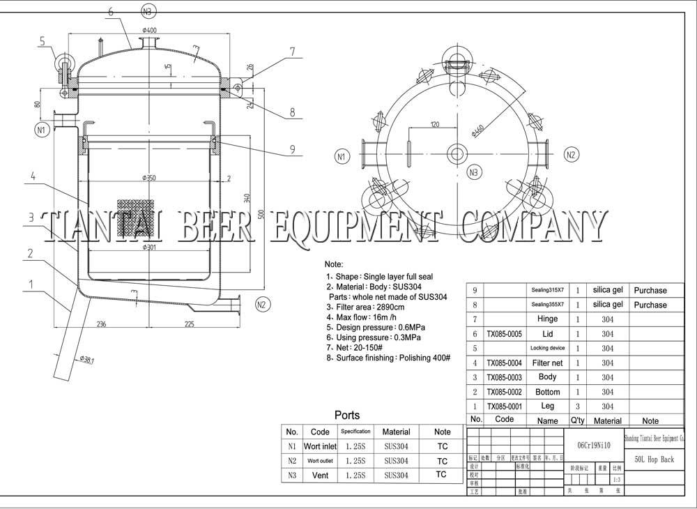 What's a Hop back, brewery, brewhouse, beer kettle tun, wort boiling, wort cooling, beer fermentation tank